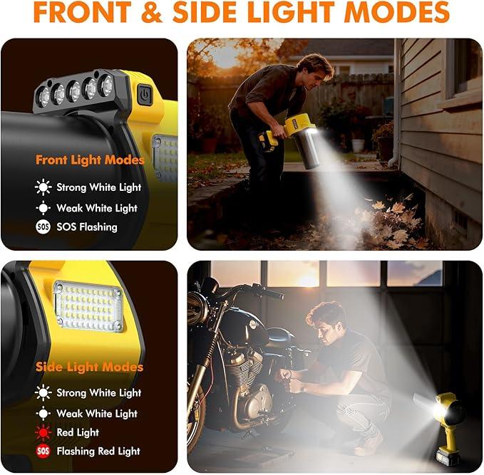 OGERY Brushless Leaf Blower Cordless with Lights, Powerful Electric Leaf Blowers with 2 x 3.0Ah Batteries & Fast Charging, 700CFM 900G Wind Pressure Handheld Blower for Lawn Care Yard Garden, Yellow - NeatNest