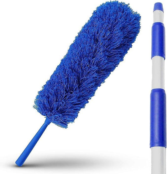 Extendable Microfiber Duster Extension Rod | Ceiling Fan Duster 20 Foot Reach | Cobweb 3-Stage Aluminum Telescoping Pole | Lightweight Webster Telescoping Cleaning Tool | U.S. Duster Co. - NeatNest