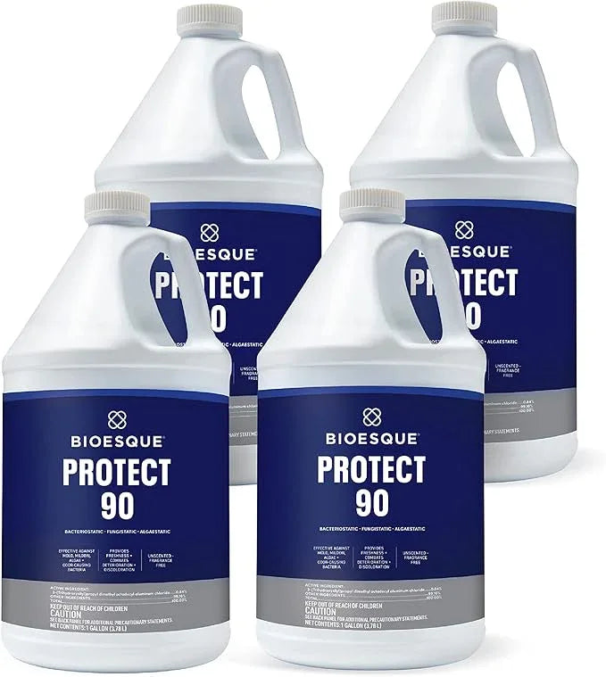 Bioesque Protect 90, Heavy Duty Bacteriostatic, Fungistatic, Algaestatic Formula, Effective Against Mold, Mildew, Algae, & Odor Causing Bacteria, 1 Gallon (Pack of 4) - NeatNest