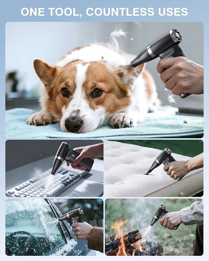 Electric Compressed Air Duster Cordless: 60 MPH High Wind Speed Mini Air Blower for Electronics Portable Computer Cleaner Hand Keyboard Cleaning Powerful Duster for Car, Fans and Other Sences - NeatNest