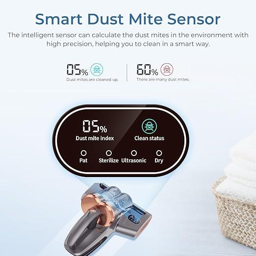 JIGOO S300 PRO Mattress Vacuum Cleaner with UV & Ultrasonic and High Heating,Anti-allergen Powerful Handheld Vacuum for Bed,Sofa - NeatNest