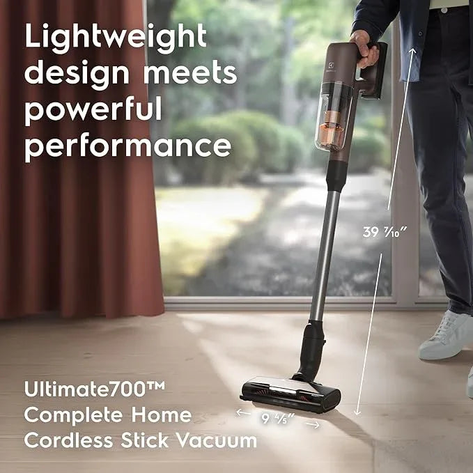 Electrolux Ultimate700 Complete Home Cordless Stick Vacuum with 3 Specialized Nozzles (Multi-Surface, Hard Floor & Pet), 50-Minute Run Time, 4 Power Modes, Walnut Brown - NeatNest