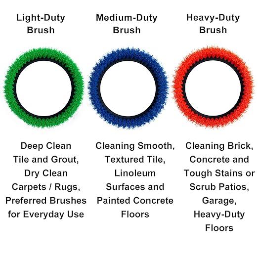 Commercial Scrub Brush for Orbital Floor Scrubber, Compatible with Oreck Orbiter XL ORB550MC, Bissell BGEM9000, 12" Diameter, Heavy-Duty Brush, Orange - NeatNest