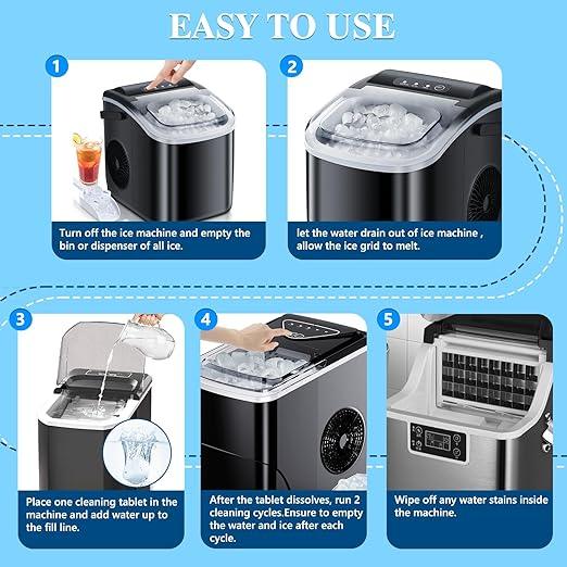 Ice Machine Cleaner Descaler Tablets-36Pack Ice Maker Cleaner Compatible with Frigidaire, Opal, GE Profile, Kitchenaid, Nickel Safe Scale Remover for Countertop, Nugget Ice Makers - NeatNest