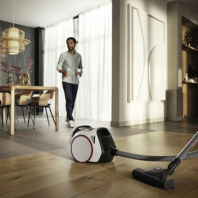 Miele Boost CX1 PowerLine SNRF0 Bagless Canister Vacuum Cleaner in Lotus White, Compact - NeatNest