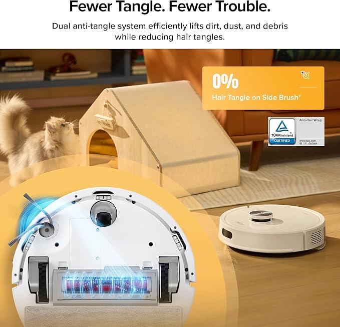 roborock Q7 M5+ Robot Vacuum and Mop, Upgraded from Q5 Max+, Up to 7-9 Weeks Self-Empty, 10000Pa Suction, Dual Anti-Tangle System for Pet Hair & Carpet, PreciSense LiDAR Navigation, App Control, White - NeatNest