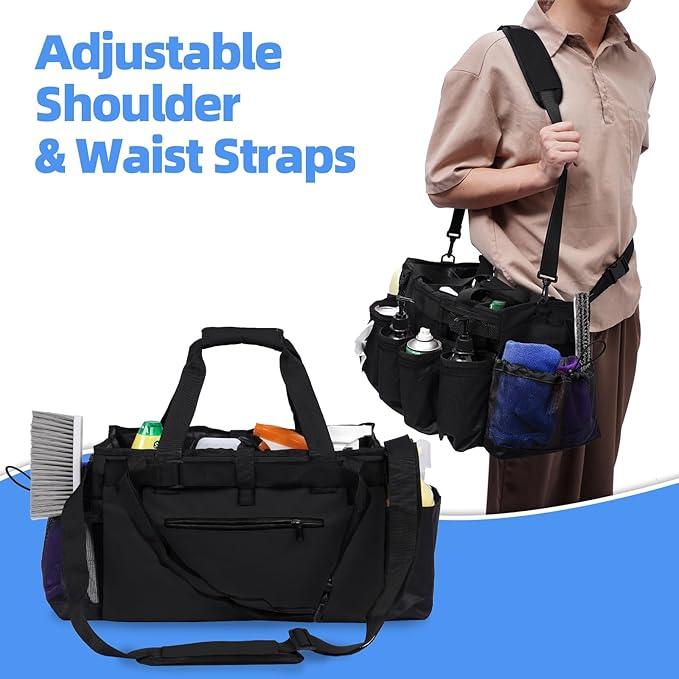 2 Large Cleaning Supplies Bags for Housekeepers for Kitchen, Black - NeatNest