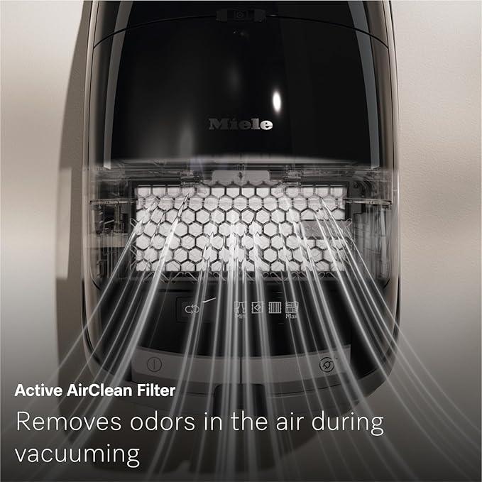 Miele New Guard M1 Cat & Dog Bagged Canister Vacuum for Pet Owners with Odor-Reducing Active AirClean Filter, TurboTeQ Floorhead, and AllTeQ Universal Floorhead, in Obsidian Black/Space Grey - NeatNest