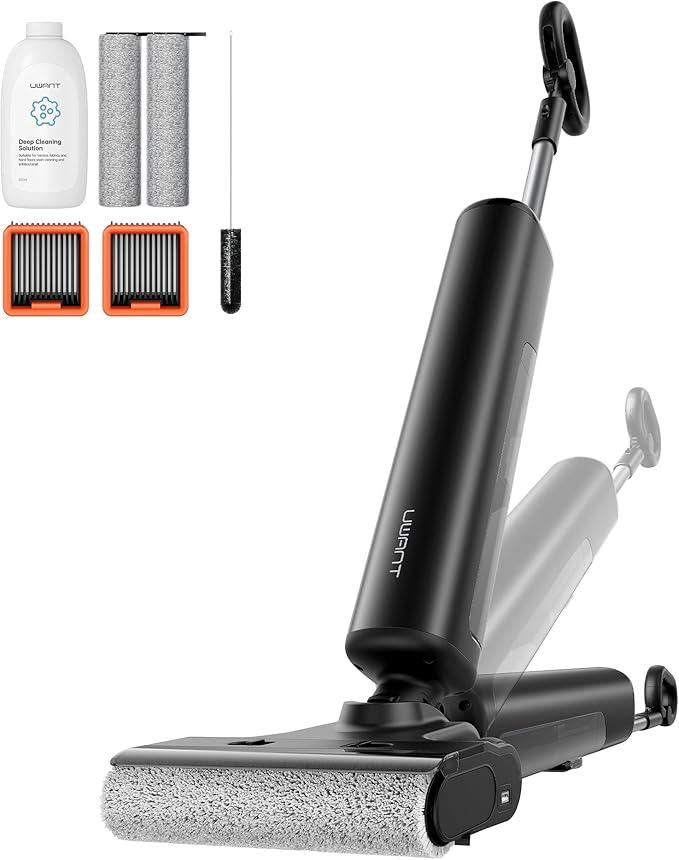 uwant Wet Dry Vacuum Cleaner 180° Lay-Flat Vacuum Mop All in One with 100℃ Hot Water and Air Drying 23000Pa Suction Vacuum Cleaner with Self-Cleaning Anti Odor Triple Edge Electric Mop - NeatNest