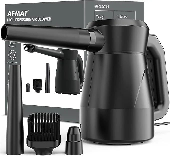 AFMAT Electric Air Duster Air Blower, Replacement for Compressed Air Cans, Multi-Use Cleaning Tools with 9.8ft Cord for Electronics, Keyboard, Fans, Hairs, Cars, BBQ, Super Powerful and Last for Years - NeatNest