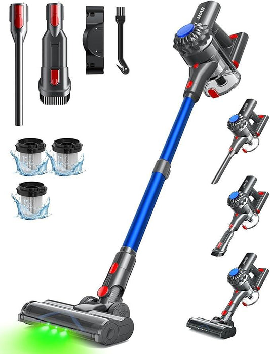 Cordless Vacuum Cleaner, 450W 40KPA Vacuum Cleaners for Home, 45Mins Lightweight Stick Vacuum with Advanced Green Light Tech, Rechargeable Battery Vacuum for Carpet,Pet Hair,Hardwood Floor - NeatNest