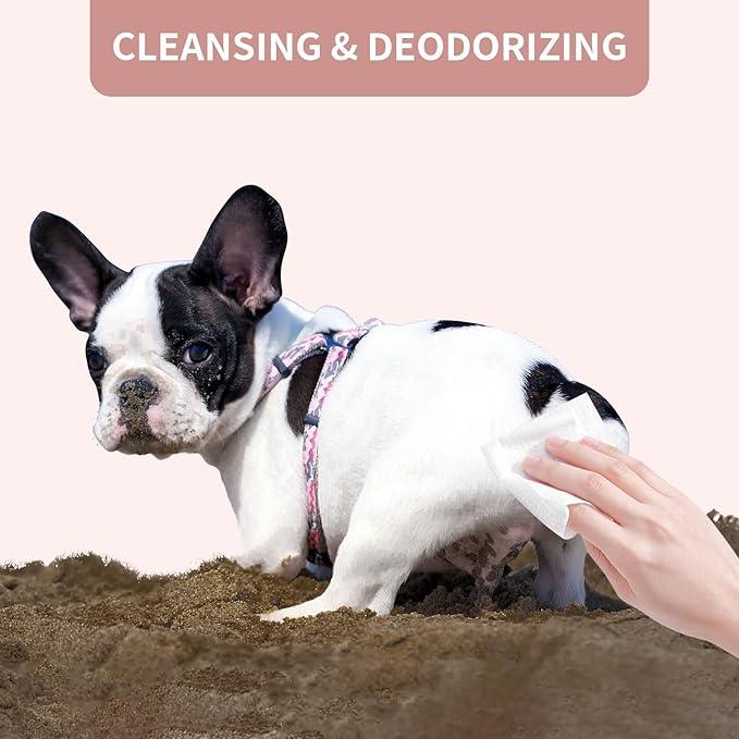400 PCS Dog Wipes for Paws and Butt Hypoallergenic Pets Cleansing & Deodorizing Anal Gland Hygienic Puppy Wipes for Dogs Face and Body Wipes Cleaning Fur Doggie Wipes Doggy Wipes (Coconut Oil) - NeatNest