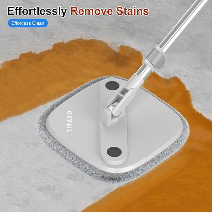 Mop and Bucket Set, Spin Mop with Self Seperates Dirty Water System, Square Mops for Floor Deep-Cleaning, 360 Rotating Mop Head for Hardwood Tile Marble, Versatile Mops for Walls (Mop Set with 6 Pads) - NeatNest