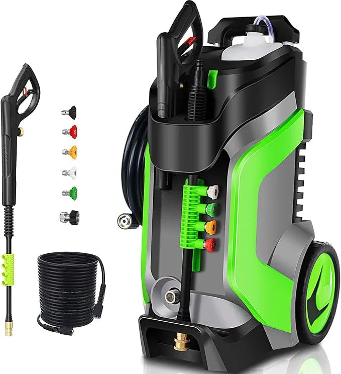 Pressure Washer 5000PSI 4.0GPM Power Washers with M22-14mm Pressure Hose 33FT, Power Sprayers High Pressure with 1/4" QC Compatible Surface Cleaner for Home Cars Driveways, LGreen - NeatNest