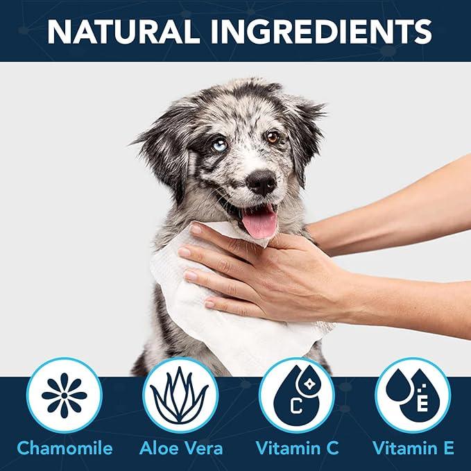 NOVEHA 360PCs Dog Wipes - Odor Eliminating and Cleaning Grooming Wipes for Dog's Paws, Body, and Butt - Perfect for Puppy and Adult Dogs - Plant-Based, Safe, Convenient & Large Unscented Wipes - 3pack - NeatNest