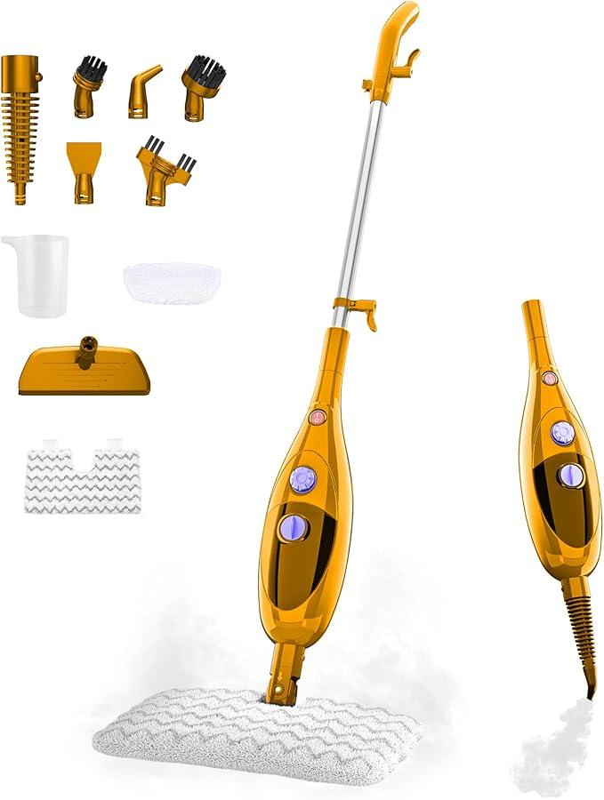 12 in 1 Steam Mop,Detachable Handheld Steam Cleaner for Hardwood Floors, Tile, Carpet, Clothes, Windows & Furniture, Lightweight Floor Steamer with 15S Fast Heat-Up & Adjustable Steam - NeatNest