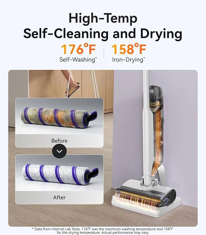NARWAL S30 Wet Dry Vacuum Cleaner with 20000Pa Suction, 176°F Self-Cleaning, Heated Drying, Disposable Waste Bag, Tangle-Free, Cordless Vacuum Mop for Hard Floors & Edge Cleaning, Easy to Use - NeatNest