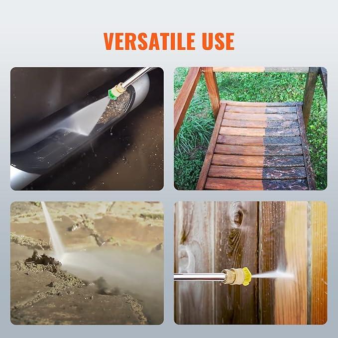 VEVOR Gas Powered Pressure Washer 3400 PSI 2.6 GPM, with Spray Gun and Extension Wand, 5 Quick Connect Nozzles, Copper Pump - NeatNest