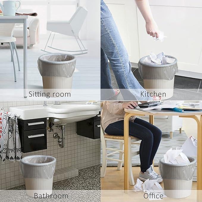 Teivio 1 Gallon(Fit 0.5-1 Gal)110 Counts Strong Tiny Trash Bags Mini Garbage Bags, Bathroom Trash Can Bin Liners, Small Plastic Bags for home office kitchen, fit 5 Liter, 0.5-1 Gal (Grey) - NeatNest