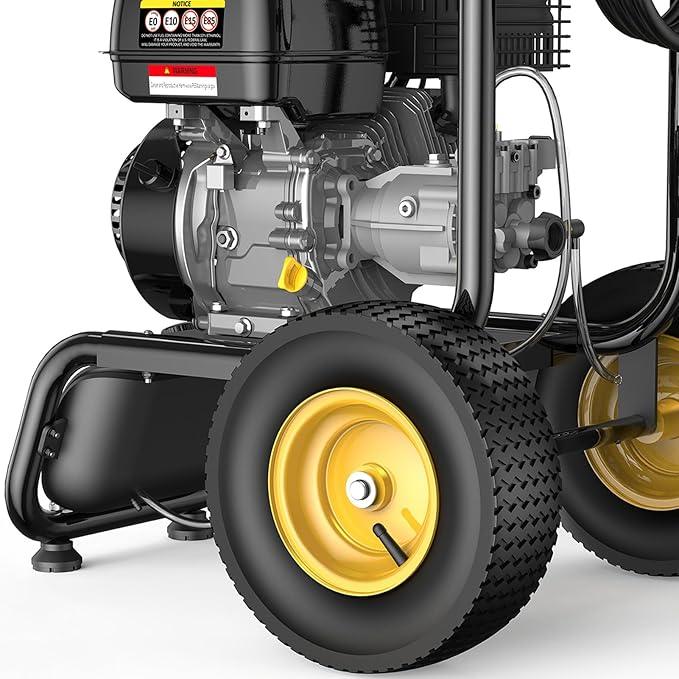 BLUBERY 3500 PSI Gas Pressure Washer, 2.6 GPM Heavy Duty High Power Washer, 30Ft Pressure Hose&Soap Tank,5 Pressure Nozzles,Black - NeatNest