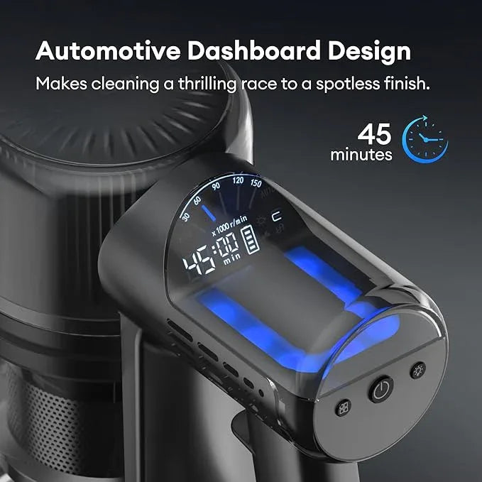 Ultenic Cordless Vacuum Cleaner, 550W 50Kpa Stick Vacuum with Car Dashboard Screen, Tangle-Free Brush for Pet Hair, Max 45mins Runtime, LED Display Tools for Hard Floor, Carpet, Car Cleaning, U12 - NeatNest