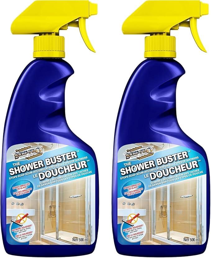 Shower Cleaner Buster Spray - all Types of Surfaces, Shower Glass Cleaner, Stop Soap Scum & Water Stain (2 x 500 ML / 16.9 OZ) - NeatNest