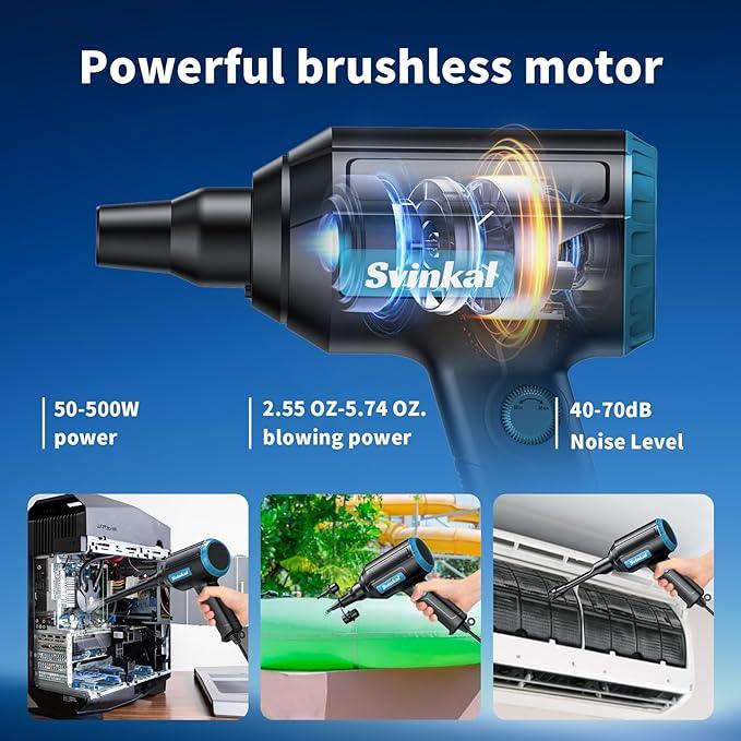 Compressed air Duster Electric 500W, Canned air Replacement, 40000RPM Air Blower, Stepless Speed, an AC dust Blower with 6ounces of Blowing Power for Computer Keyboards etc Electronic Duster - NeatNest