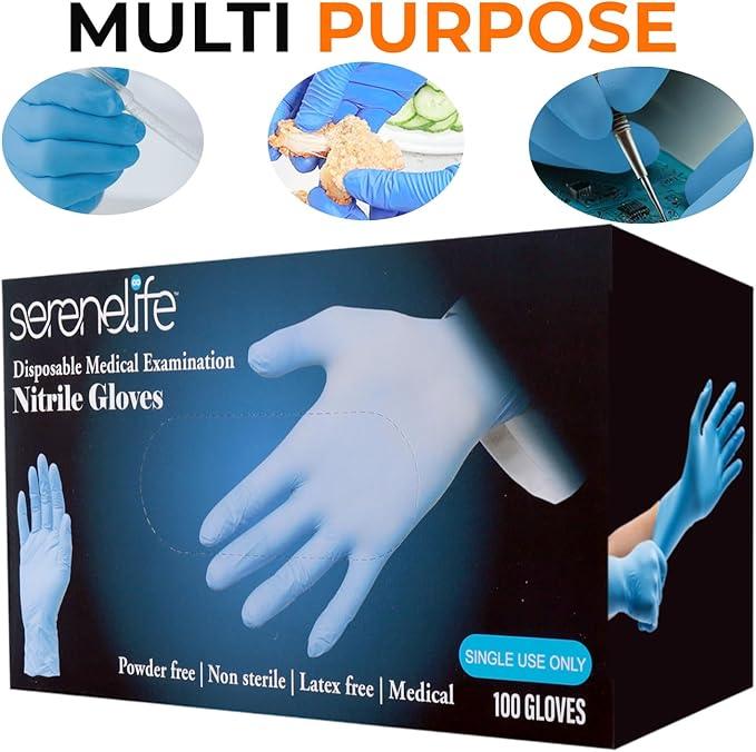 Serenelife Soft Industrial Gloves, Nitrile and Vinyl Gloves, Powder-Free, Textured Grip, Ideal for Cleaning, Food Service, Automotive, Household Work - NeatNest