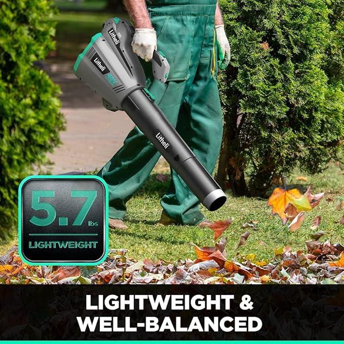 Litheli Cordless Leaf Blower 40V, Battery Leaf Blowers for Lawn Care, with Brushless Motor, Axial Blower for Blowing Leaf, Dust, Snow, Debris, with 2.5Ah Battery & Charger Included - NeatNest