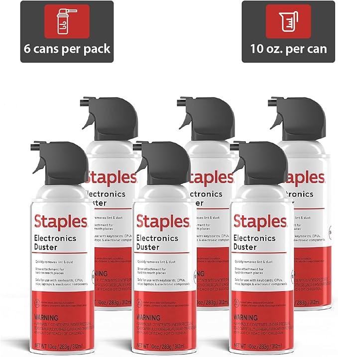 Staples Electronics Air Dusters, Canned Compressed Air Duster Cans - NeatNest
