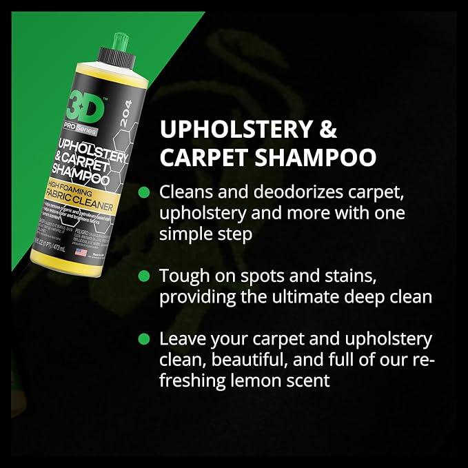 3D Upholstery & Carpet Shampoo - High Foam Stain Remover & Odor Eliminator Shampoo 16oz. - NeatNest