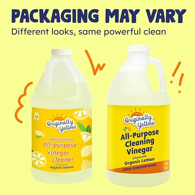 Originally Yellow Lemon White Vinegar For Cleaning Purpose | USA Made All Purpose Cleaner | Use as Glass, Kitchen & Floor Cleaner | Plant Derived Cleaning Vinegar 1 Gallon in 2 pack | 128 Oz - NeatNest
