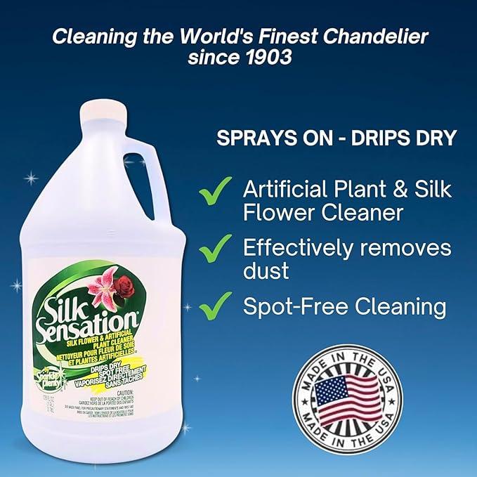 Sparkle Plenty Silk Sensation Artificial Flower & Plant Leaf Cleaner and Shine -Fake Flower Dusting Spray -Silk Plant Cleaner Spray No Wipe -Drip Dry Cleaning Supplies for Artificial Tree, Bundle of 2 - NeatNest