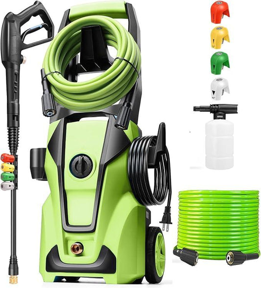 Electric Pressure Washer 5000 PSI 3.8GPM Power Washer with 33FT Hose and 4 Nozzles for Cars/Fences/Driveways/Home/Patios Cleaning, Green - NeatNest