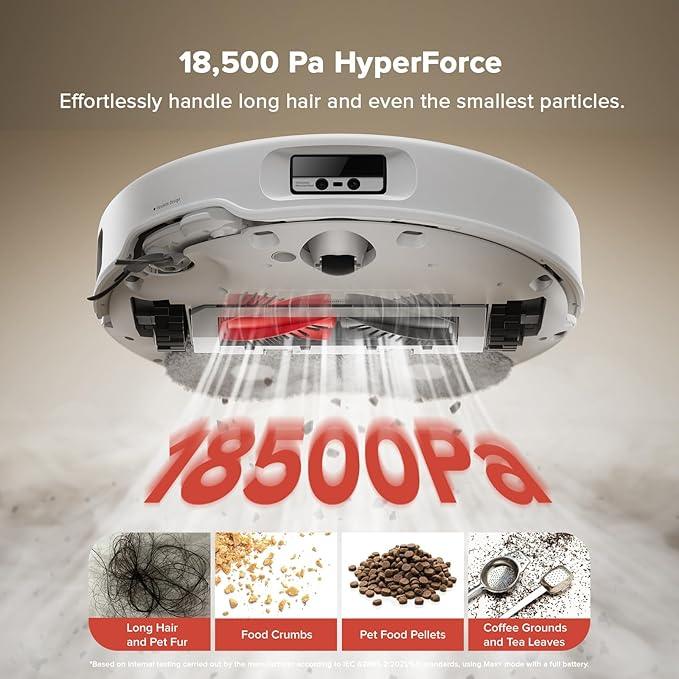 roborock Qrevo Curv Robot Vacuum and Mop, 18,500Pa Suction, Zero-Tangling, AdaptiLift Chassis, FlexiArm Technology, Hot Water Mop Washing & Dock Self Cleaning, Al Obstacle Recognition - NeatNest