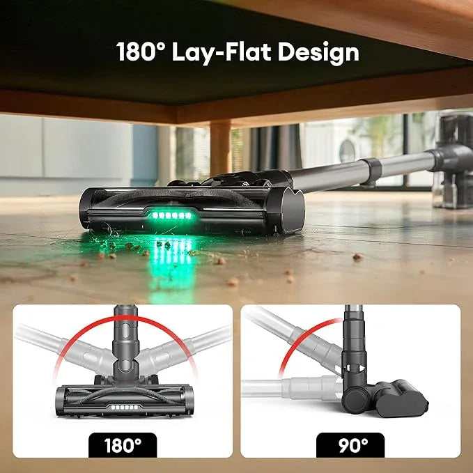 Ultenic Cordless Vacuum Cleaner, 550W 50Kpa Stick Vacuum with Car Dashboard Screen, Tangle-Free Brush for Pet Hair, Max 45mins Runtime, LED Display Tools for Hard Floor, Carpet, Car Cleaning, U12 - NeatNest