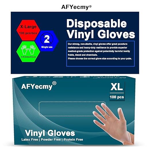 Clear Vinyl Gloves, Powder-Free & Latex-Free, Disposable Clear Gloves, Cleaning Gloves,5 Mil, 100 Count, X-Large - NeatNest