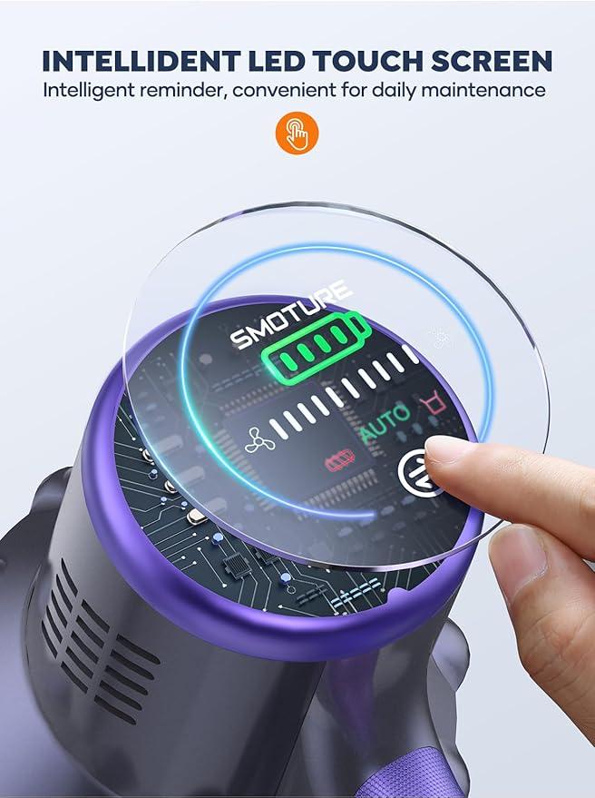 Cordless Vacuum Cleaner, 2 Batteries 110 Mins Runtime Vacuum Cleaners for Home, 45KPA 550W Stick Vacuum with Brushless Motor, Automatically Adjust Suction, Handheld Vacuum for Pet Hair/Carpet/Floor - NeatNest