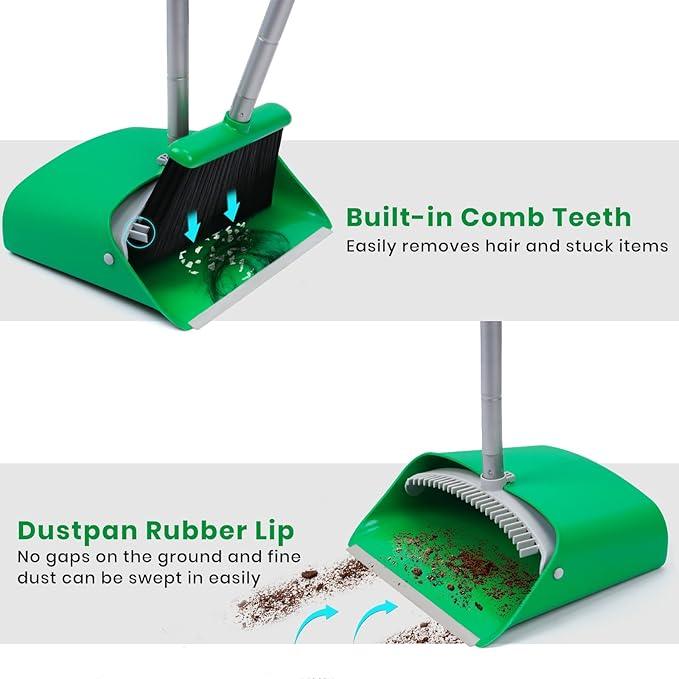 TreeLen Broom and Dustpan Set - Simplify Cleaning Your Home Ktichen Office with Ease - NeatNest