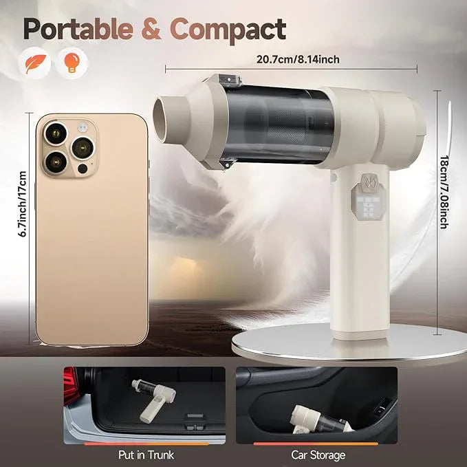 Car Vacuum, Handheld Car Vacuum Cleaner Cordless with Brushless Motor, 20000PA Suction High Power Rechargeable Vacuum Cleaner & Air Duster, 4-in-1 Portable Mini Hand Vacuum Blower with LED Display - NeatNest
