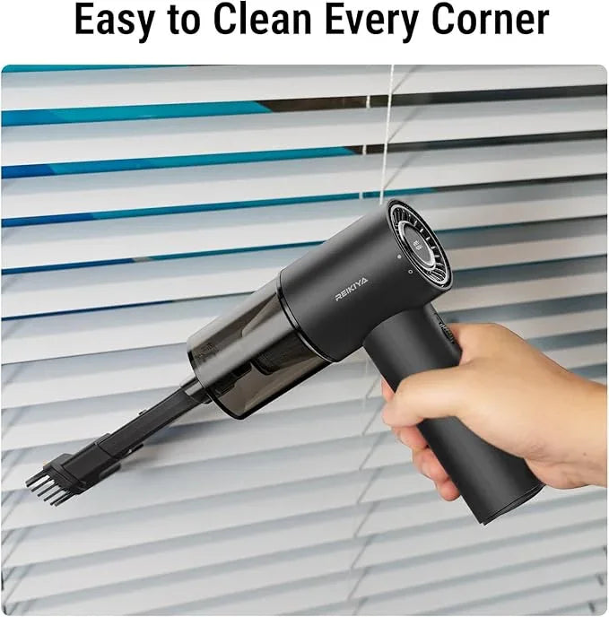 REIKIYA Compressed Air Duster 150000RPM Portable Air Blower for Computer, Keyboard with LED Light, 7800mAh Rechargeable 18000Pa Cordless Portable Vacuum Cleaner for Car Home Office - NeatNest