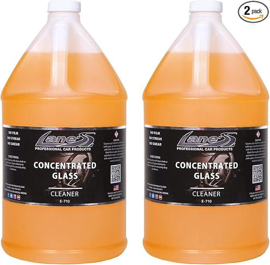 LANE'S Concentrated Auto Glass Cleaner | Tint-Safe Car Windshield, Window Cleaner | Removes Automotive Smoke Film, Fingerprints, & Smudges | Streak-Free, Safe for All Glasses | 128oz, 2 Pack - NeatNest