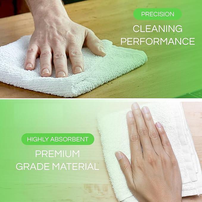 Towels N More 24 Pack 16x19 Bar Mop Towels White Absorbent Cotton Kitchen Towels - Quick Drying Towels - for Home, Restaurant, Bar Glass Cleaning Towels, Chef/Cook Etc. 30 oz - NeatNest