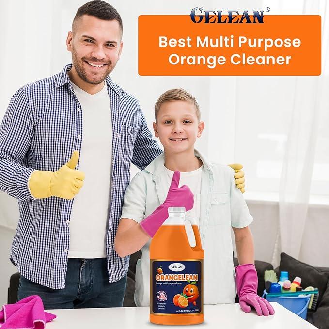 Multi Purpose Cleaner Pet Odor eliminator 64oz - Concentrate MAKES 32 GALLON - MADE IN USA- pH Neutral - ORANGELEAN Strong Odor Floor Cleaner - Orange Stain Remover - NeatNest