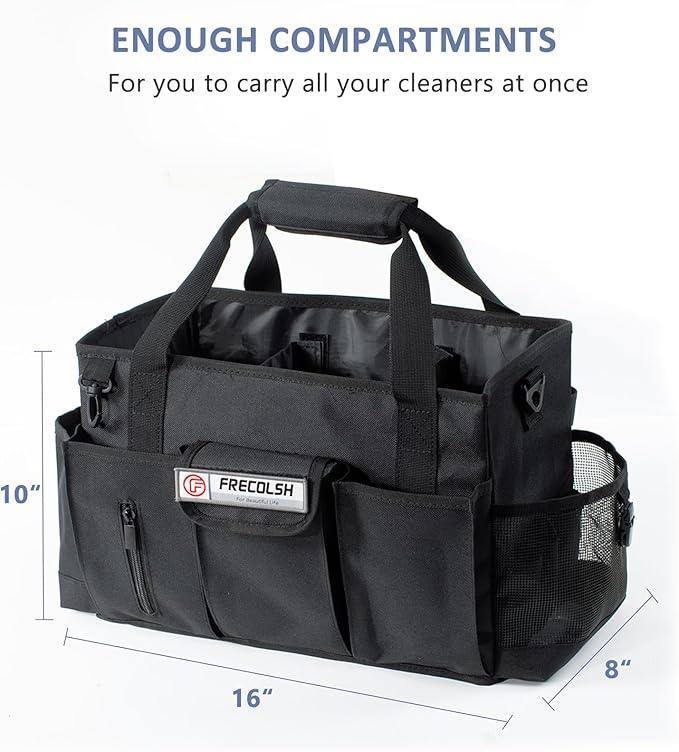 Large Cleaning Caddy for Cleaning Suppliers Organizer,15" Storage Organizer for House Clean Essential, Wearable Cleaing Bag, Storage Caddy for Housekeeping - NeatNest
