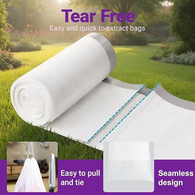 10 Gallon Drawstring Trash Bags (200 Count) 1.2 Mil Heavy Duty Garbage Bags Compatible with Rubbermaid Brute 10 Gallon Trash Can & Fit All 7, 9, 10, 13 Gallon Trash Can Tear & Leak Resistant - NeatNest