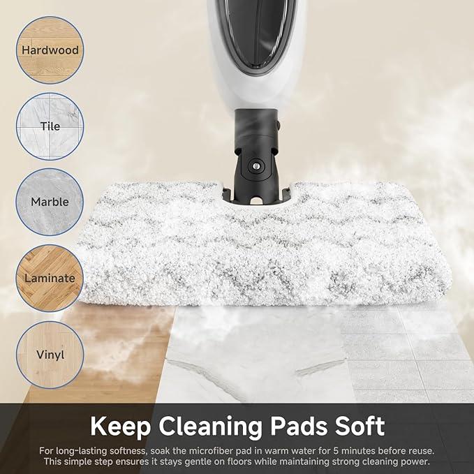 SIMPLUS Steam Mop, 8-in-1 Steam Cleaner, 17S Heat Up, Floor Steamer Double-Sided Flip Design, Suitable for Kitchen, Bathroom, Wood Floor, Tile, Windows, Clothes, Whole Home Cleaning - NeatNest