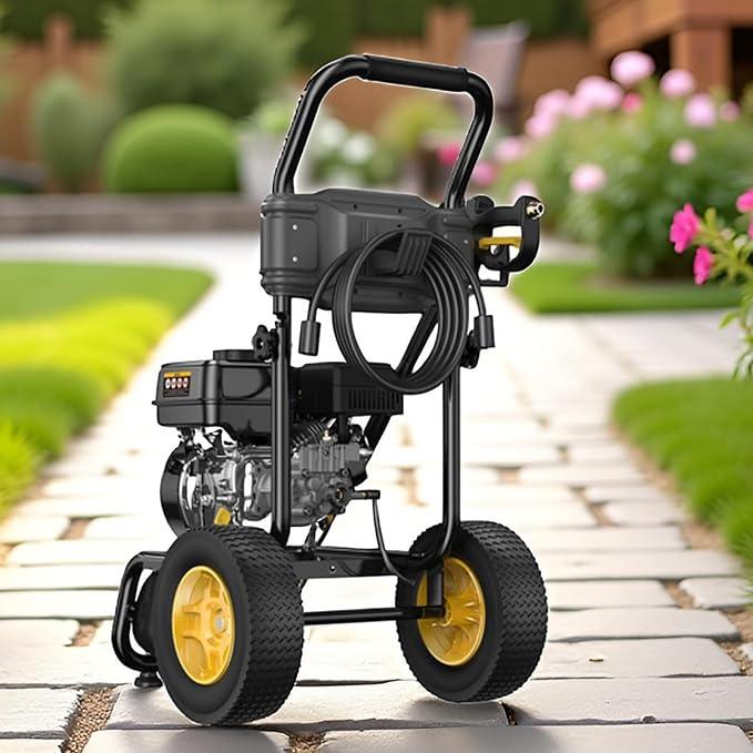 BLUBERY 3500 PSI Gas Pressure Washer, 2.6 GPM Heavy Duty High Power Washer, 30Ft Pressure Hose&Soap Tank,5 Pressure Nozzles,Black - NeatNest