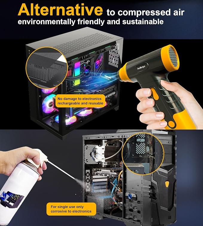 Cordless Electric Compressed Air Duster - 150000 MRP Electric air Blower for Cleaning Keyboard, PC, Cameras, Electric Air Pump for Inflatable Cushions, Air Mattress Beds, Boats, Swimming Ring - NeatNest