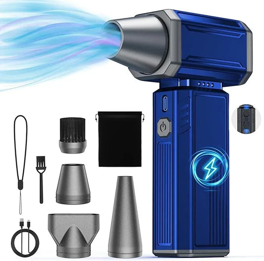 Compressed Air Duster,130000RPM Electric Duster,Stepless Speed Mini Air Blower,Replace Canned Air Duster,Cordless Rechargeable Jet Fan Blower for Keyboard Computer Car Cleaning Dry-Blue - NeatNest